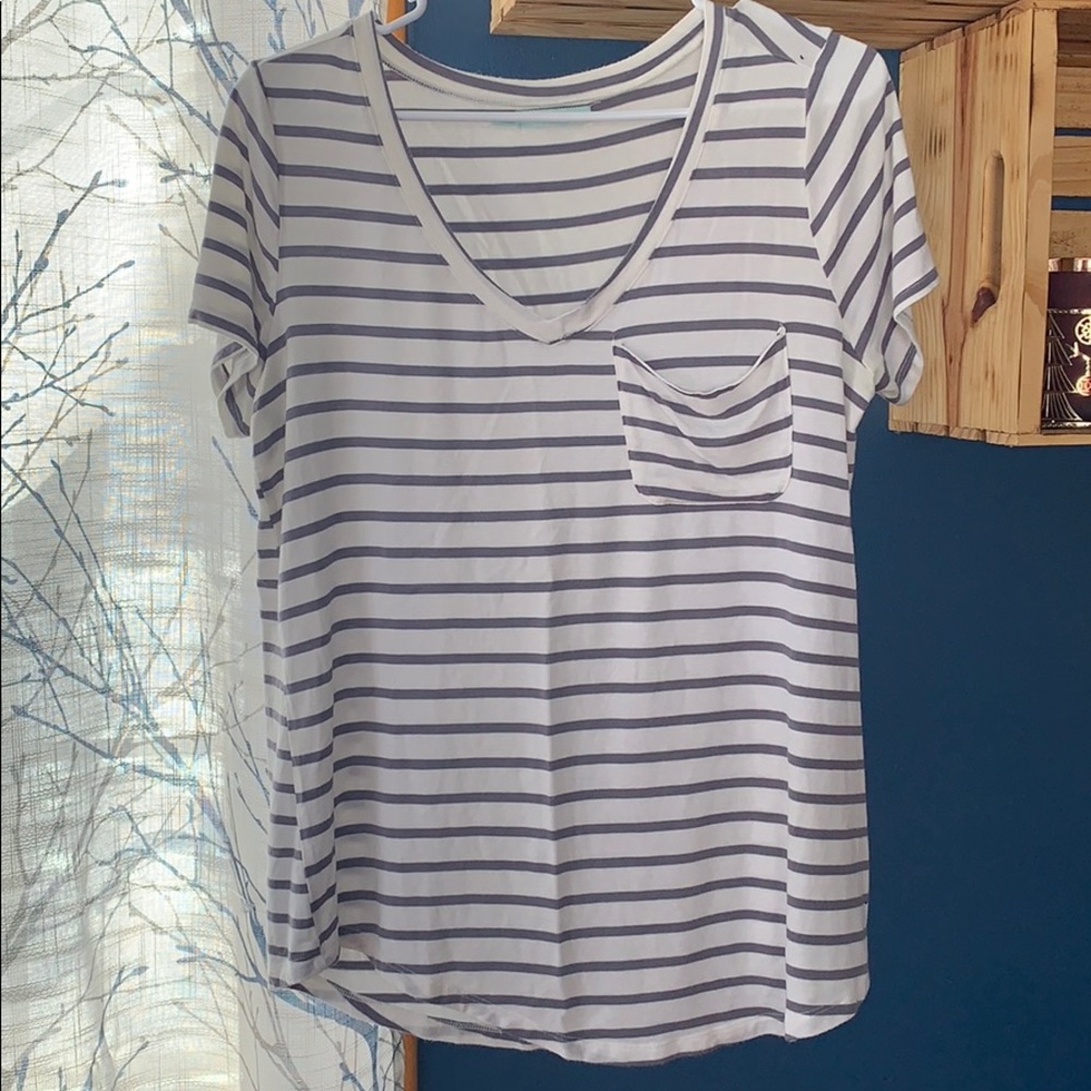 Grey Striped Tee